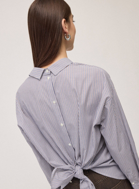 Ottod'Ame Stripe Shirt - Off White/Navy/Choc