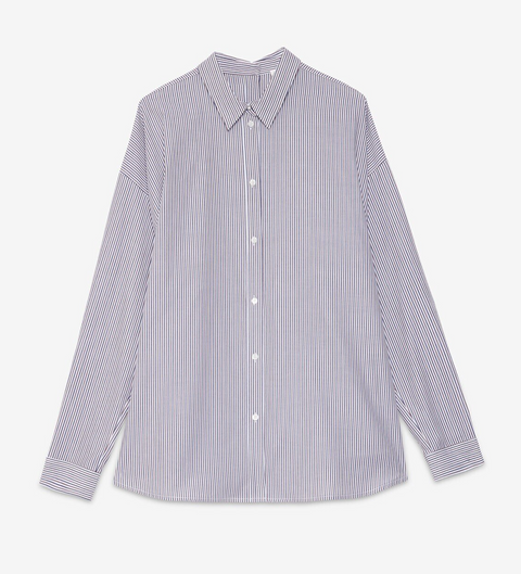 Ottod'Ame Stripe Shirt - Off White/Navy/Choc