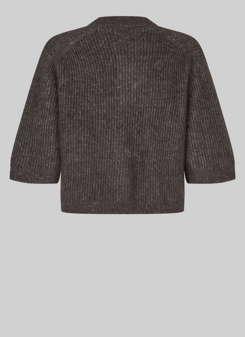 Second Female Andrea 3/4 Sleeve Cardigan - Chocolate Torte