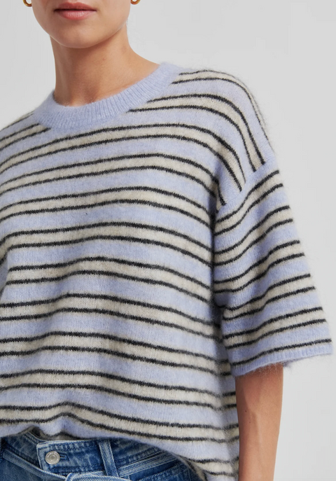Second Female Stellar Stripe Knit - Halogen Blue