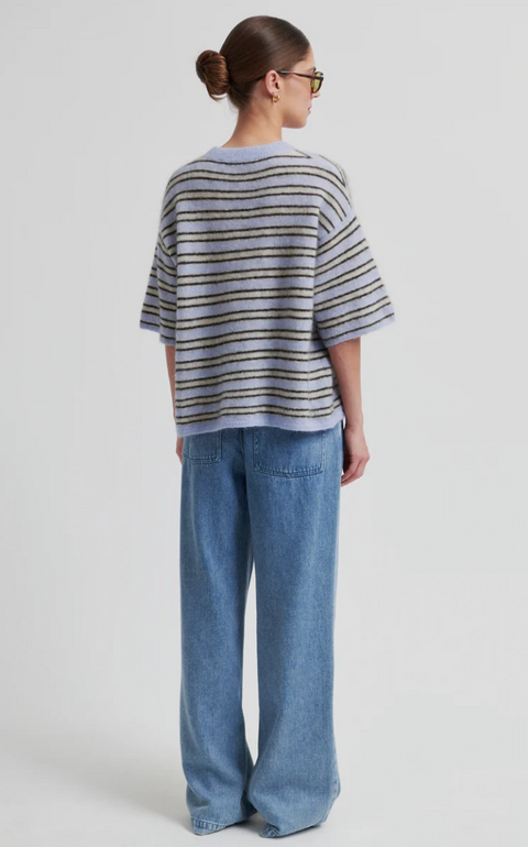 Second Female Stellar Stripe Knit - Halogen Blue