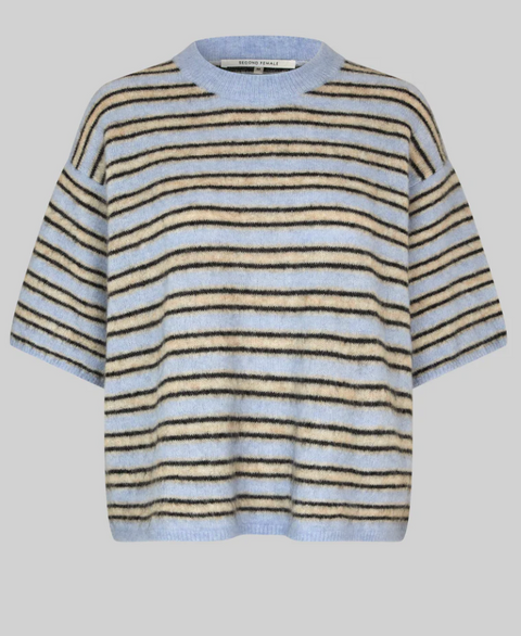 Second Female Stellar Stripe Knit - Halogen Blue