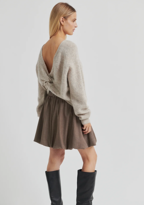 Second Female Flare Knit - Light Beige Melange