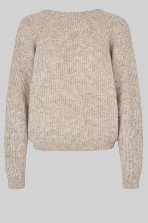 Second Female Flare Knit - Light Beige Melange