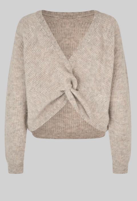 Second Female Flare Knit - Light Beige Melange