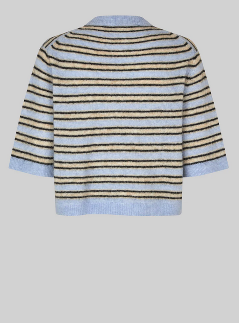 Second Female Stellar Stripe Cardigan - Halogen Blue