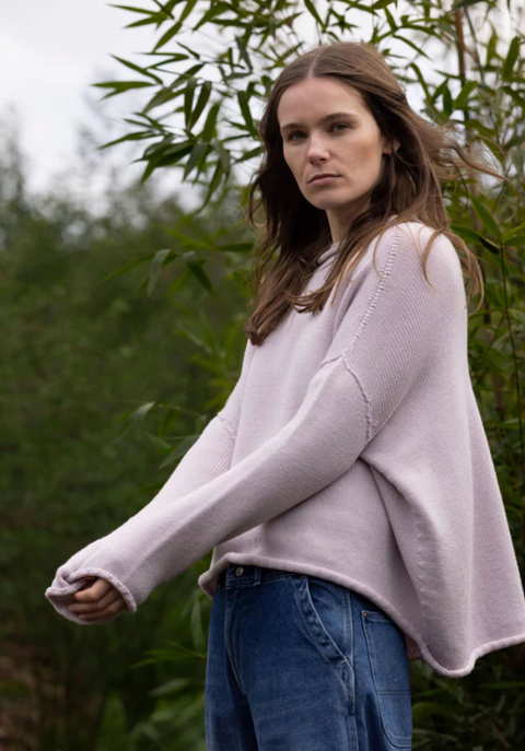 Luna Gallery Merino Wool Roll Neck Jumper - Peony