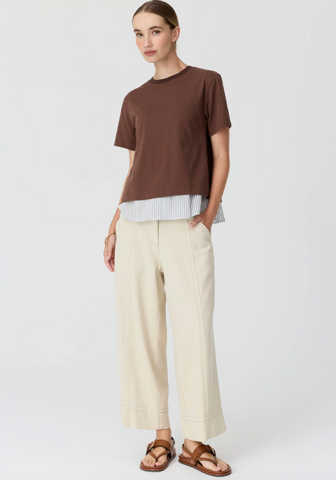 POL Clothing Mirel Multimedia Tee - Chocolate