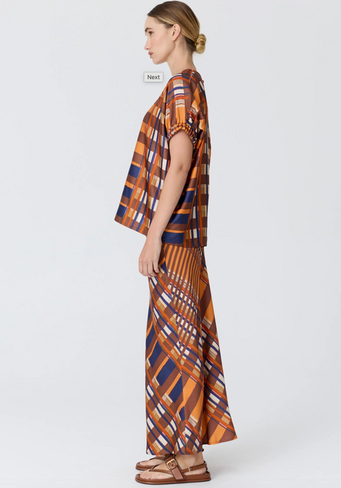 POL Clothing Lattice Top - Amber Check