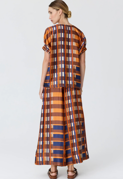 POL Clothing Lattice Pant - Amber Check