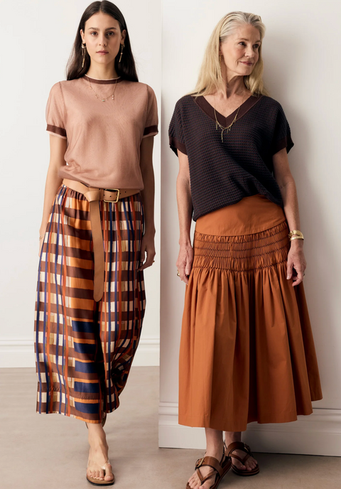 POL Clothing Lattice Pant - Amber Check