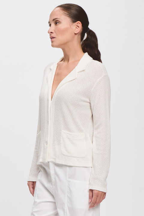 Transit Waffle Knit Jacket - White