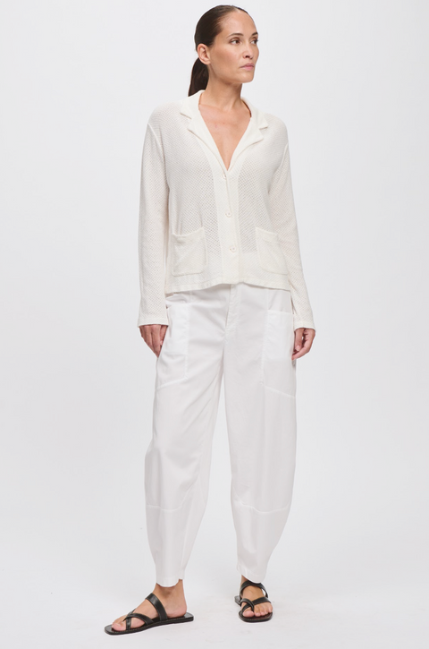 Transit Waffle Knit Jacket - White