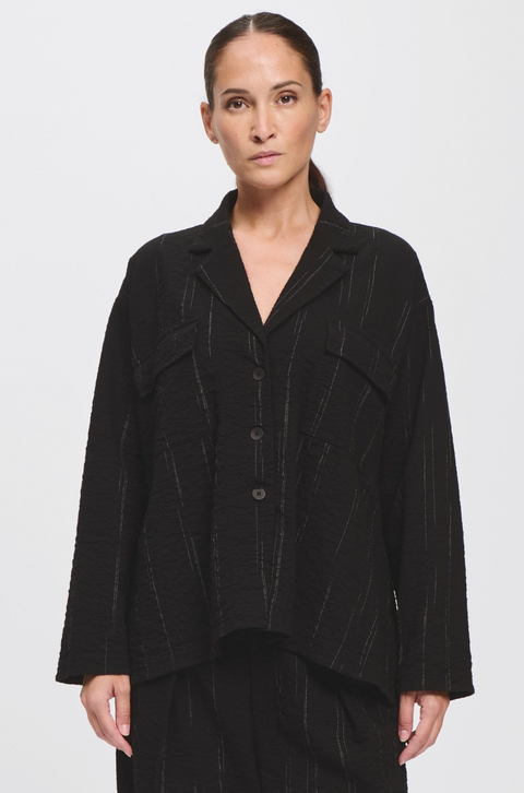 Transit Pinstripe Jacket - Black