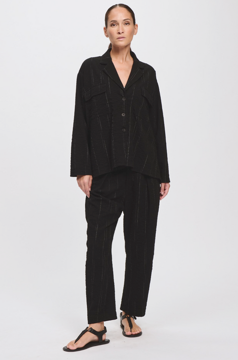 Transit Pinstripe Jacket - Black