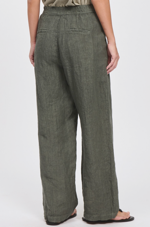 Transit Linen Pant - Dark Olive