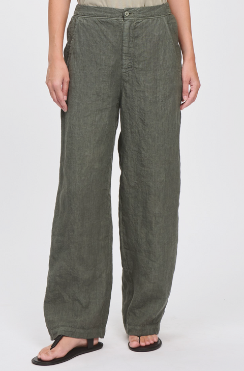 Transit Linen Pant - Dark Olive