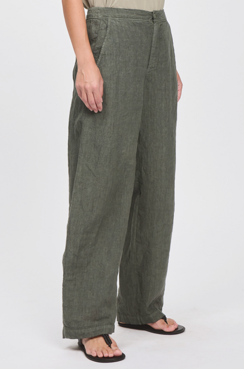Transit Linen Pant - Dark Olive