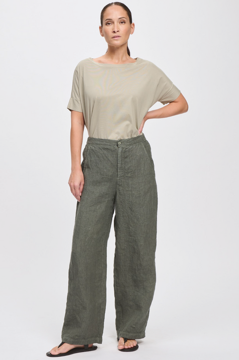 Transit Linen Pant - Dark Olive
