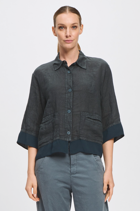 Transit Linen Shirt / Jacket - Dark Olive