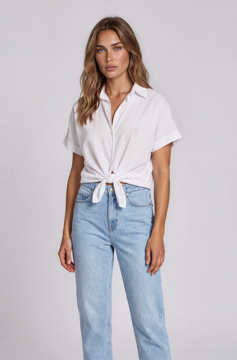 La Gemme Luna Short Sleeve Shirt - White