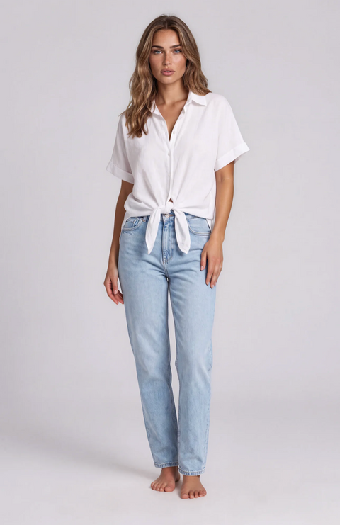 La Gemme Luna Short Sleeve Shirt - White
