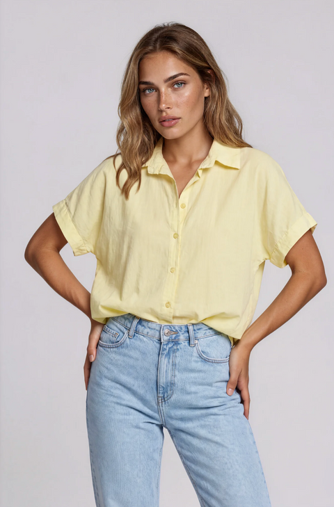 La Gemme Luna Short Sleeve Shirt - Lemon