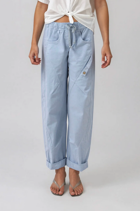 La Gemme Lucia Barrel Pant - Sky Blue