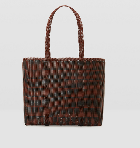 Palorosa Medium Quadretti Basket - Chocolate + Black