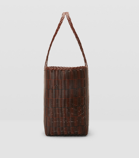 Palorosa Medium Quadretti Basket - Chocolate + Black