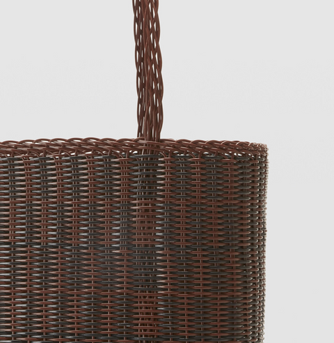 Palorosa Medium Quadretti Basket - Chocolate + Black