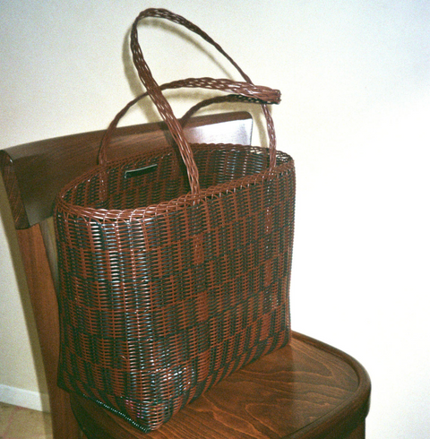 Palorosa Medium Quadretti Basket - Chocolate + Black