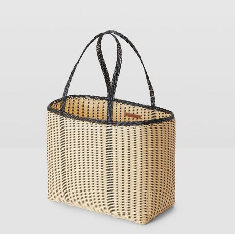 Palorosa Medium Edge Basket - Black + Cream