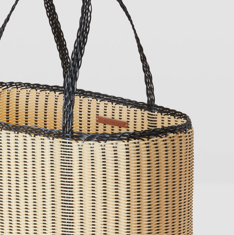 Palorosa Medium Edge Basket - Black + Cream