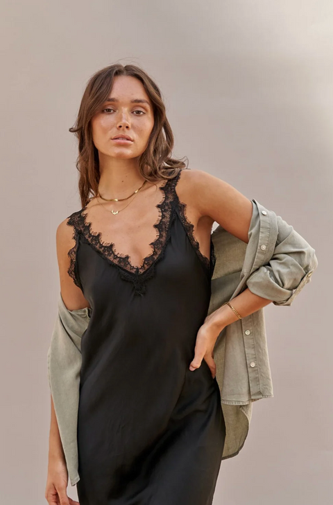 Charli London Solange Slip Dress - Black