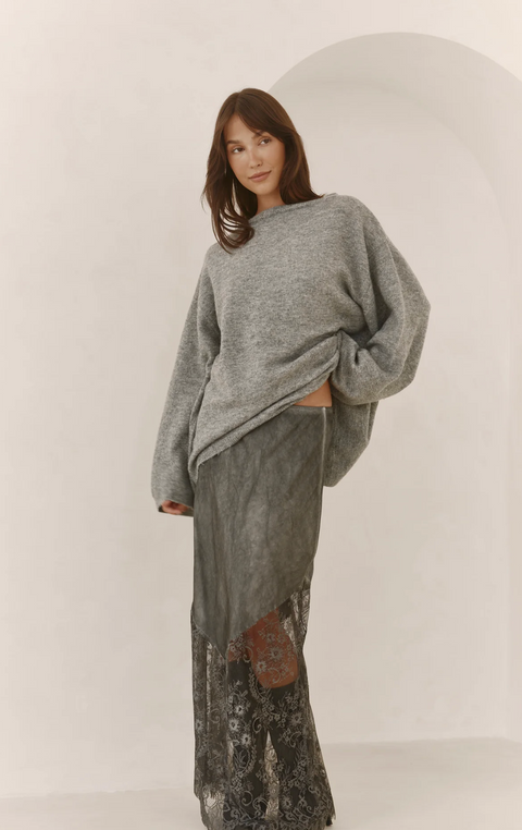 Charli London Solene Slip Skirt - Grey