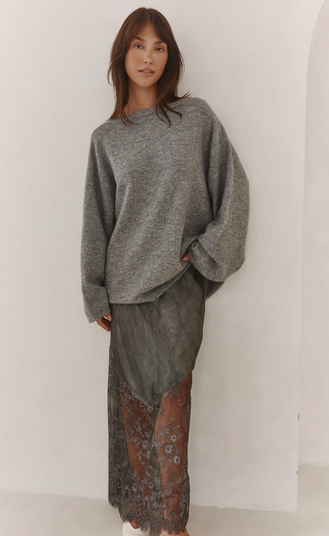 Charli London Solene Slip Skirt - Grey
