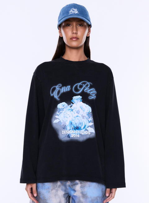 Ena Pelly Elsa Long Sleeved Relaxed Tee - Vintage Black