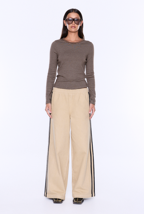 Ena Pelly Myla Wide Leg Pant - Wheat