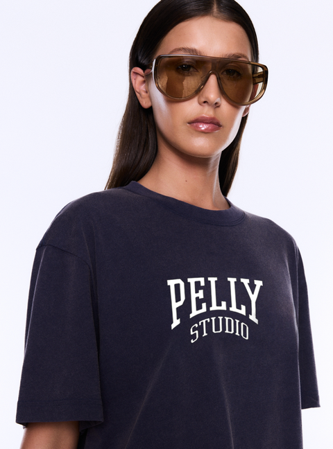 Ena Pelly Sophia Relaxed Tee - Washed Navy/Ena Pelly