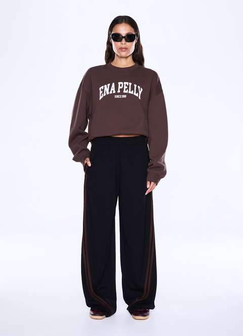 Ena Pelly Valentina Stripe Pant - Black/Brown