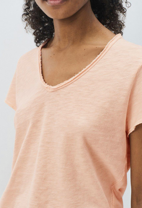 American Vintage Sonoma V-Neck Short Sleeve T-Shirt - Vintage Biscuit