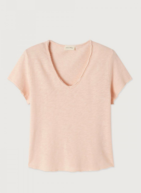 American Vintage Sonoma V-Neck Short Sleeve T-Shirt - Vintage Biscuit