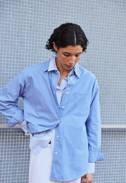American Vintage Zatybay Stripe Shirt - Aqua