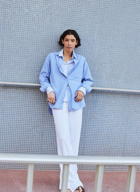 American Vintage Zatybay Stripe Shirt - Aqua