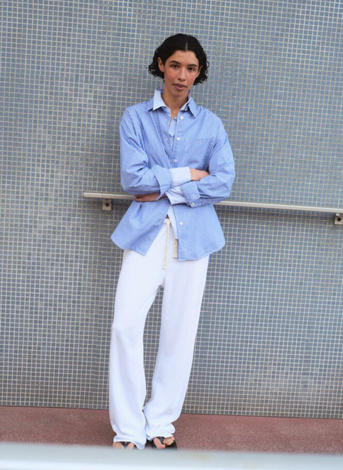American Vintage Zatybay Stripe Shirt - Aqua