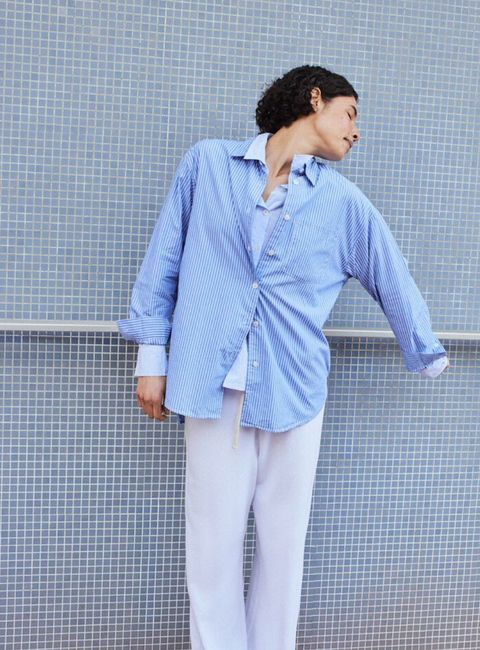 American Vintage Zatybay Stripe Shirt - Aqua
