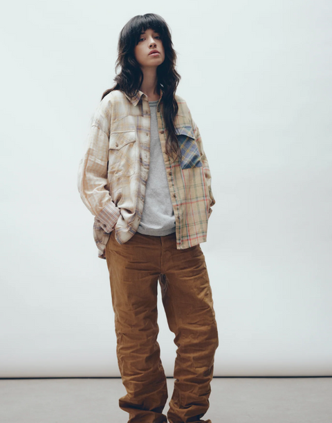 The Tales Half N Half Teddy Western Shirt - Cream