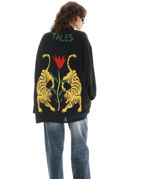 The Tales Crouching Tiger Long Sleeve Shirt - Black