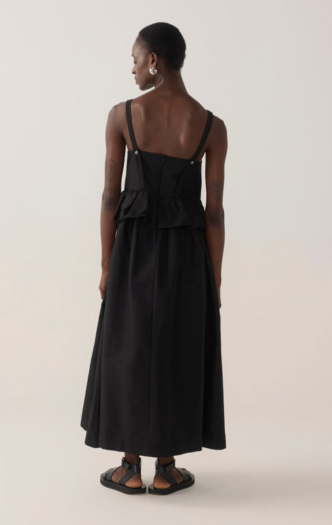 Foemina Valentina Dress - Black Cotton Silk